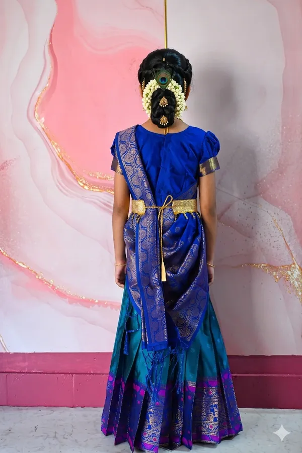 Blue_Lichi_Silk_Zari_Embroidered_Lehenga_Choli_For_Girls