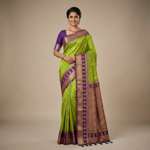 Purple_Yellow_Kanjivaram_Silk_Zari_Woven_Saree_For_Women