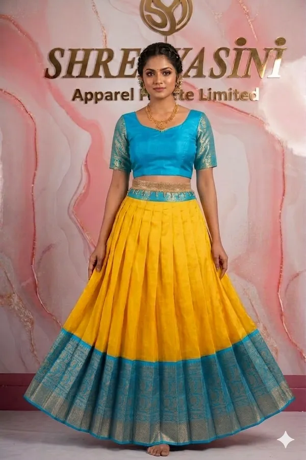 Sky_Blue_Yellow_Lichi_Silk_Brocade_Lehenga_Choli_For_Girls_(Semistiched,_Size:_Upto_42)