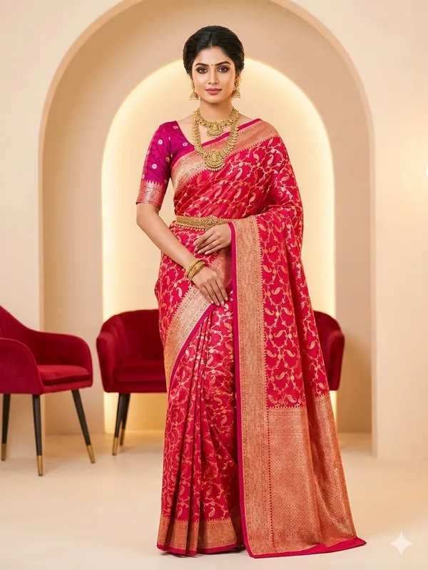 Pink_Banarasi_Satin_Silk_Zari_Woven_Saree_For_Women
