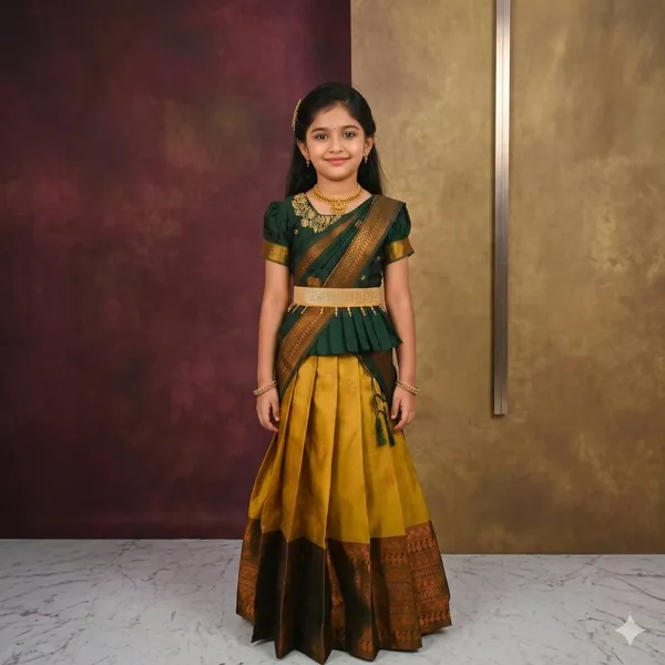 Yellow_Green_Lichi_Silk_Flared_Traditional_Lehenga_Choli_For_Girls