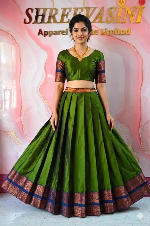 Green_Off_White_Lichi_Silk_Brocade_Lehenga_Choli_For_Girls