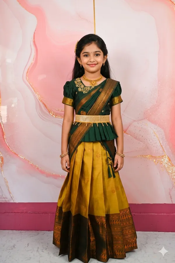 Yellow_Green_Lichi_Silk_Flared_Traditional_Lehenga_Choli_For_Girls