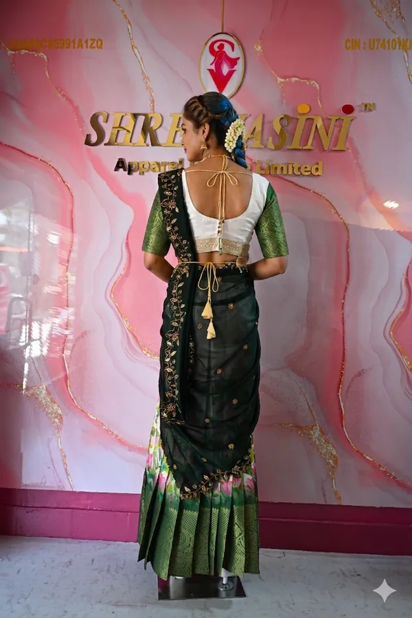 White_Green_Dola_Silk_Floral_Print_Lehenga_Choli_For_Girls