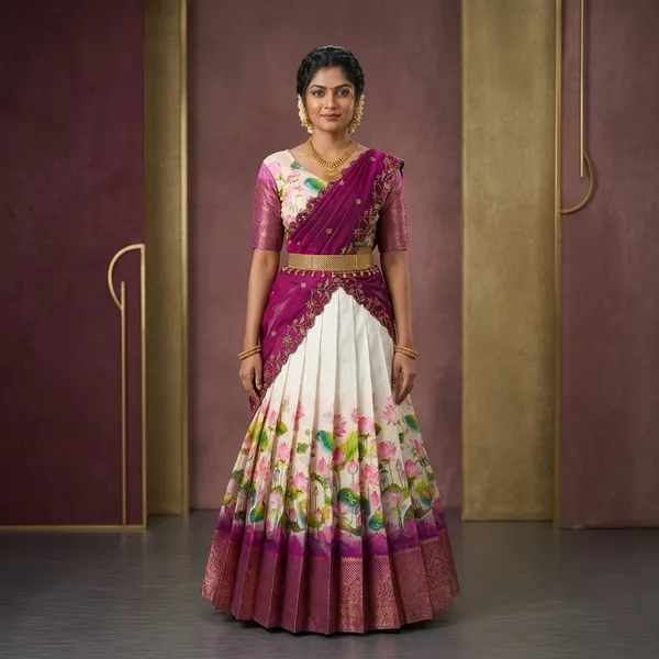 Purple_White_Dola_Silk_Printed_Lehenga_Choli_For_Girls