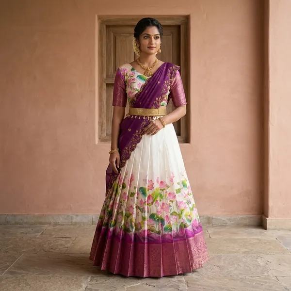 Purple_White_Dola_Silk_Printed_Lehenga_Choli_For_Girls