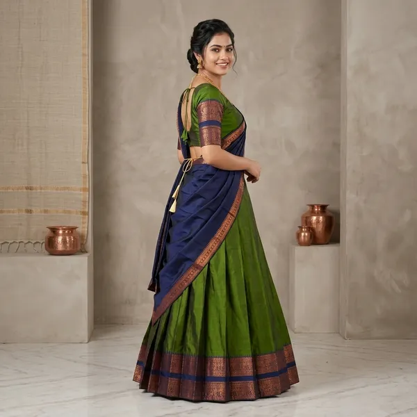 Green_Off_White_Lichi_Silk_Brocade_Lehenga_Choli_For_Girls