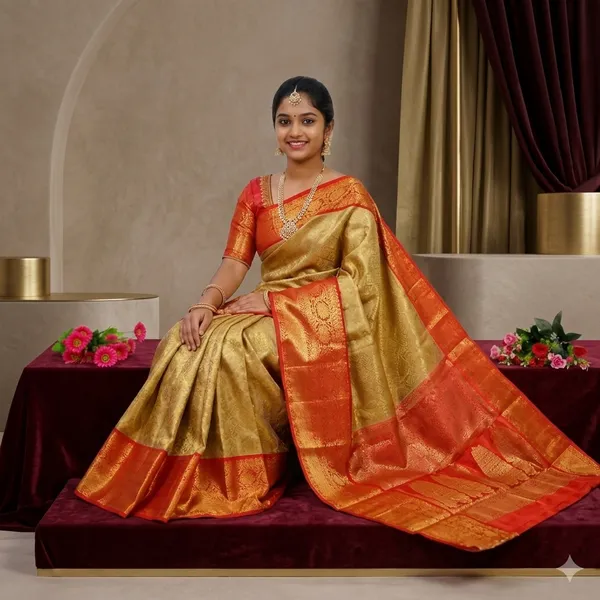 Gold_Maroon_Banarasi_Tissue_Silk_Zari_Woven_Saree_For_Women