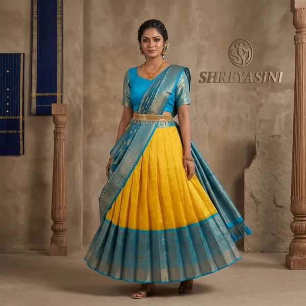 Sky_Blue_Yellow_Lichi_Silk_Brocade_Lehenga_Choli_For_Girls_(Semistiched,_Size:_Upto_42)