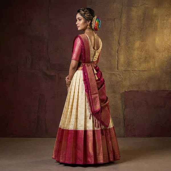 Maroon_White_Lichi_Silk_Zari_Brocade_Lehenga_Choli_For_Girls