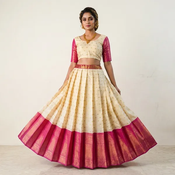 Maroon_White_Lichi_Silk_Zari_Brocade_Lehenga_Choli_For_Girls