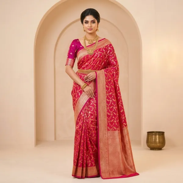 Pink_Banarasi_Satin_Silk_Zari_Woven_Saree_For_Women