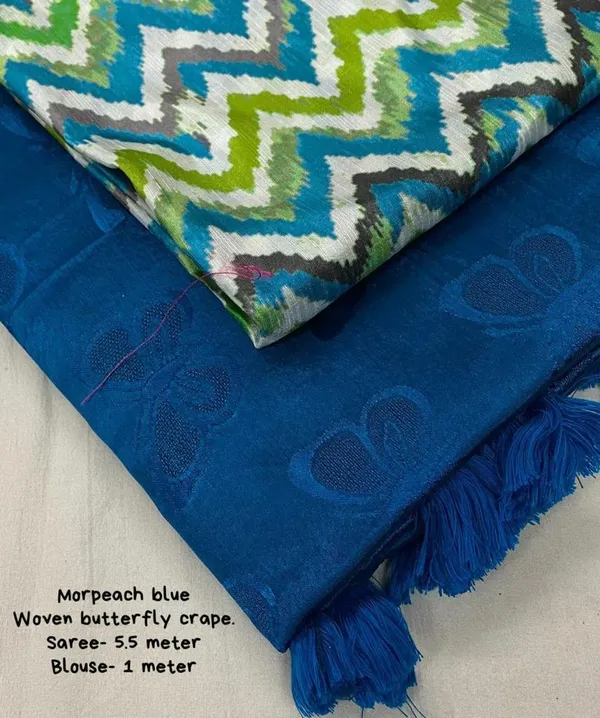 Blue_Turkey_Silk_Woven_Butterfly_Design_Tassel_Pallu_Saree_For_Women