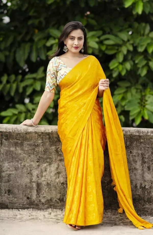 Yellow_Turkey_Silk_Woven_Butterfly_Saree_For_Women