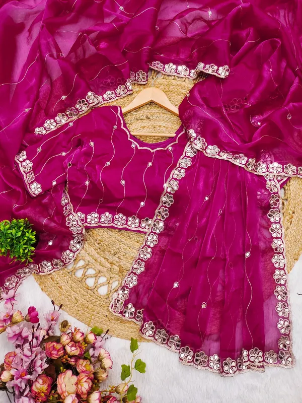 Red_Burberry_Silk_Embroidered_Mirror_Work_Saree_For_Women