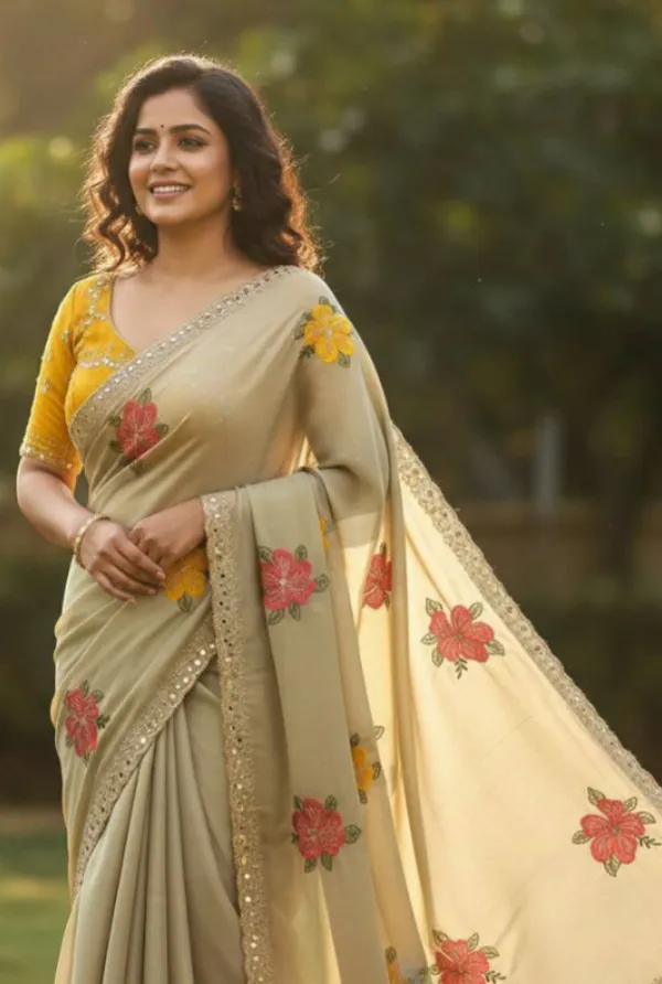 Beige_Viscose_Rangoli_Floral_Mirror_Embroidered_Saree_For_Women