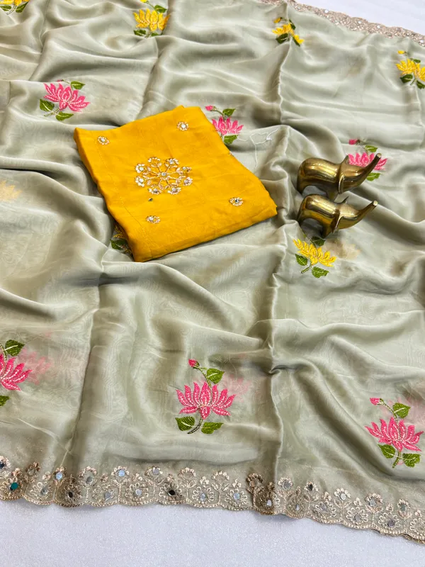 Green_Yellow_Rangoli_Silk_Floral_Butta_Mirror_Embroidered_Saree_For_Women