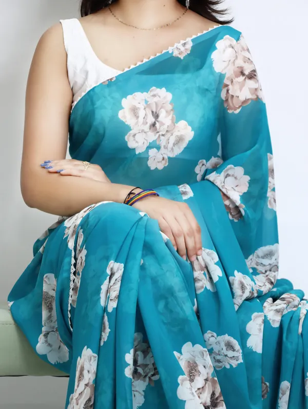 Blue_White_Weightless_Floral_Print_Lace_Border_Saree_For_Women