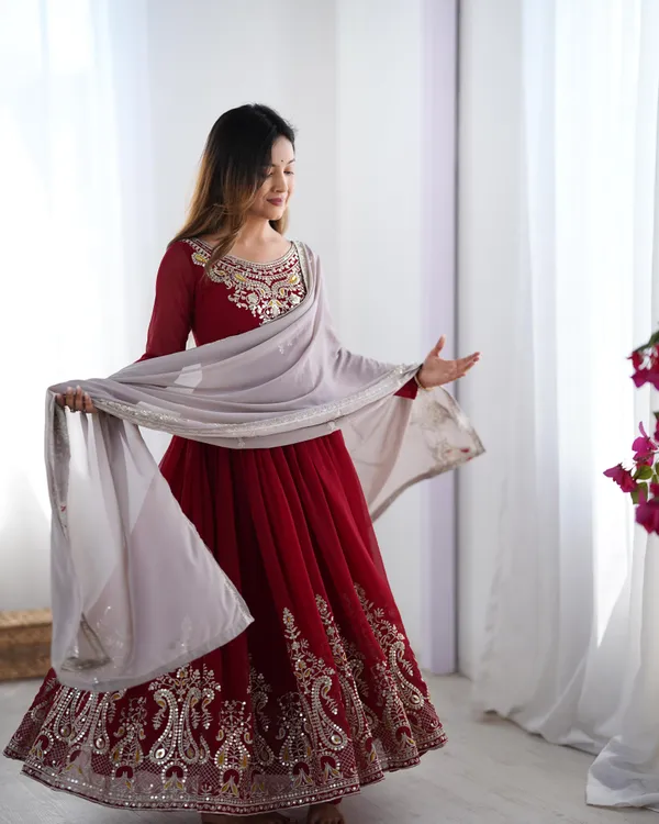 Maroon_White_Georgette_Embroidered_Anarkali_Suit_For_Women