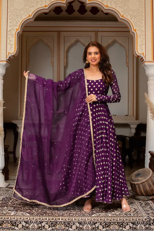 Riyvaa_Mirror_Work_Chanderi_Jacquard_Gown_Set_–_Festive_Edition