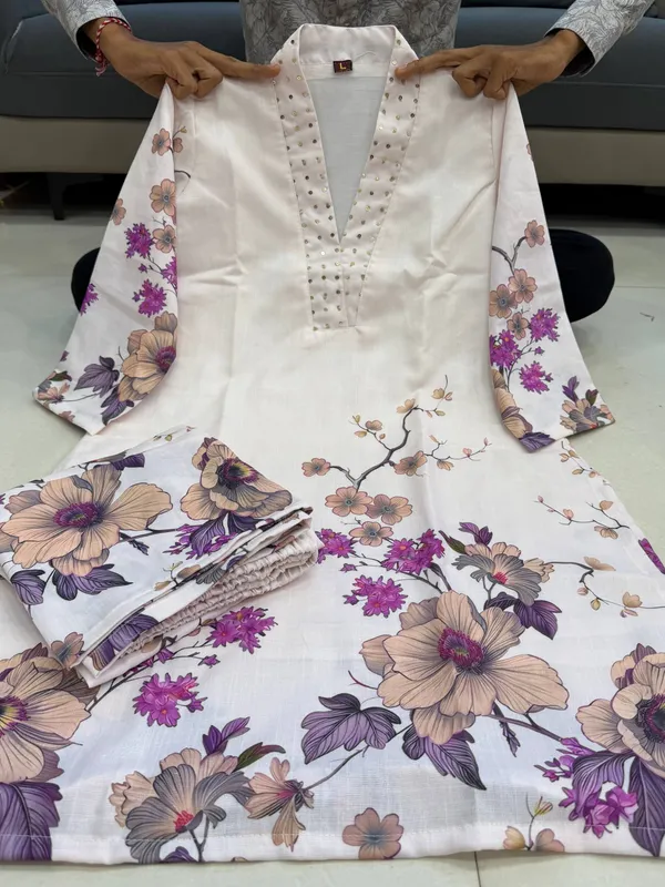 Riyvaa_Pure_Lilan_Cotton_Handwork_Co-Ord_Set_with_Bracelet