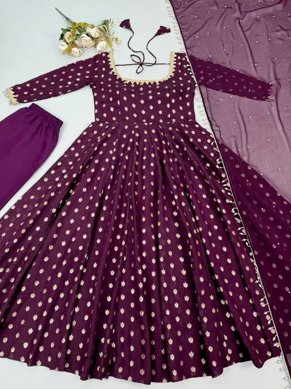 Riyvaa_Mirror_Work_Chanderi_Jacquard_Gown_Set_–_Festive_Edition