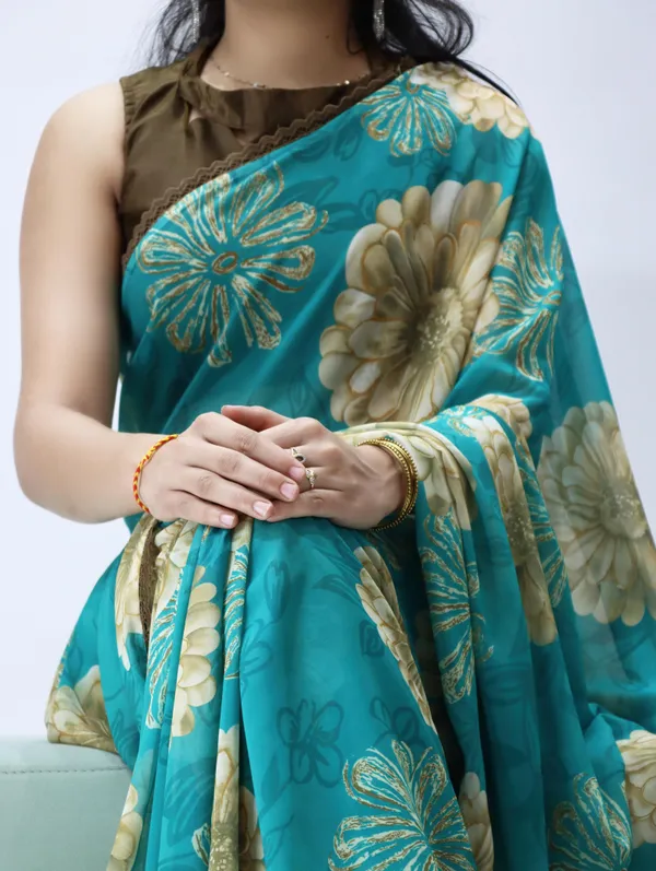 Blue_Weightless_Floral_Print_Lace_Border_Saree_For_Women