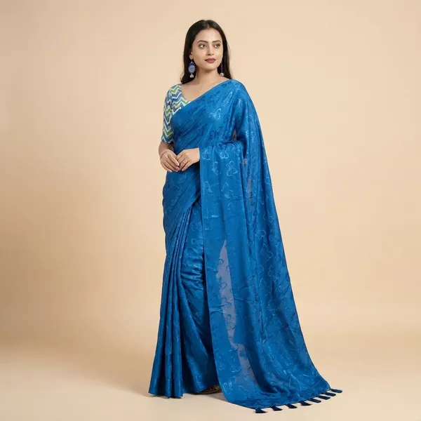 Blue_Turkey_Silk_Woven_Butterfly_Design_Tassel_Pallu_Saree_For_Women