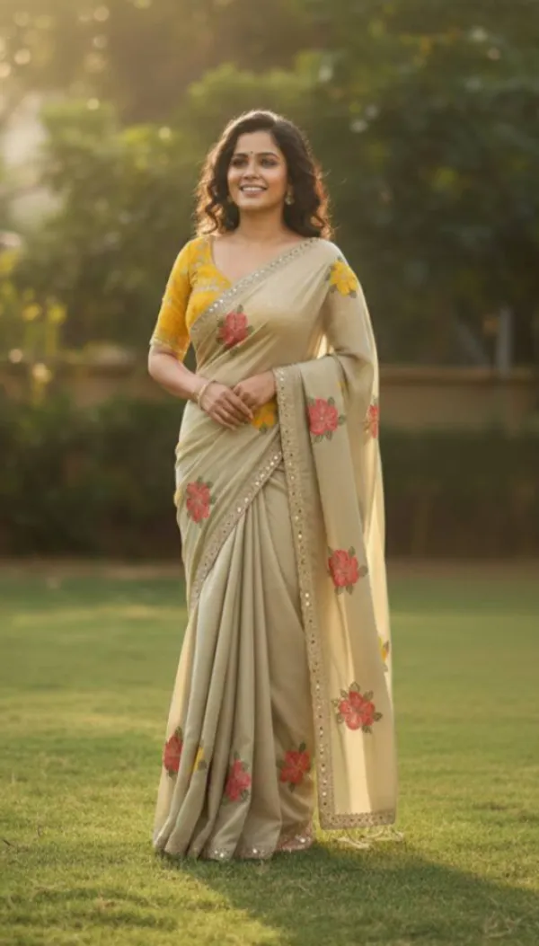Beige_Viscose_Rangoli_Floral_Mirror_Embroidered_Saree_For_Women