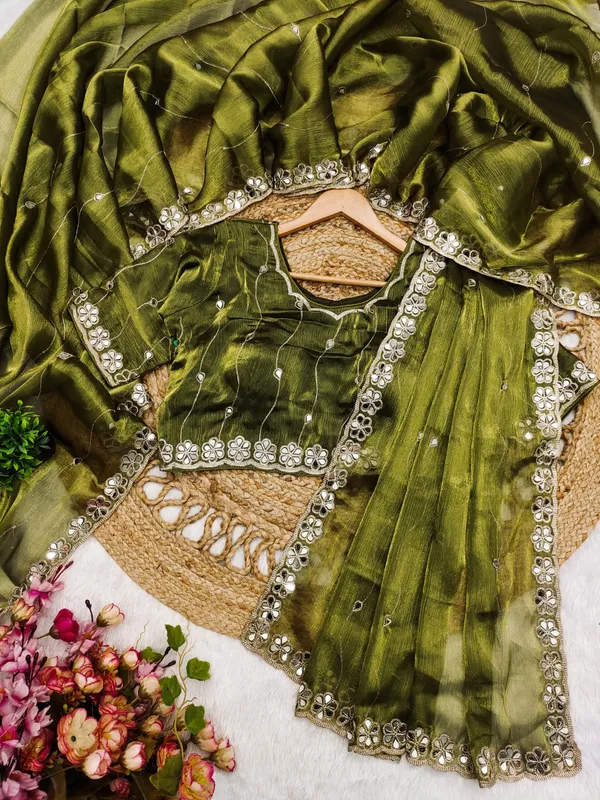 Green_Burberry_Silk_Embroidered_Mirror_Work_Saree_For_Women