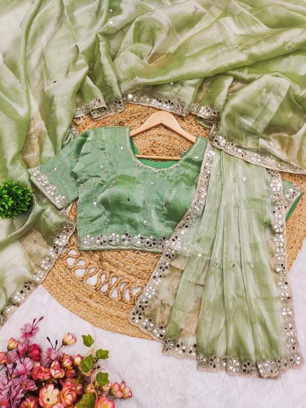 Green_Burberry_Silk_Embroidered_Mirror_Work_Saree_For_Women