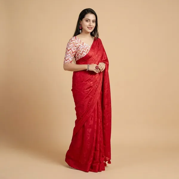 Red_Turkey_Silk_Woven_Butterfly_Saree_For_Women