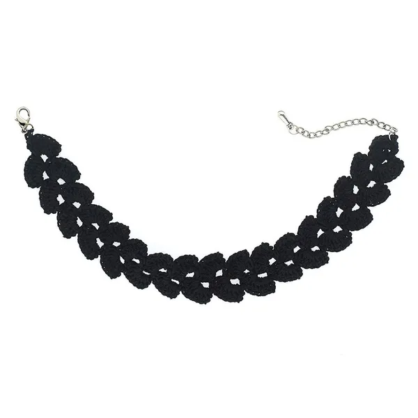 Black_Crochet_Wool_Handmade_Choker_Necklace_For_Women