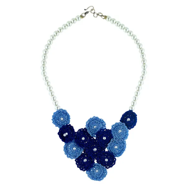 Blue_Crochet_Wool_Small_Flower_Pearl_Necklace_For_Women