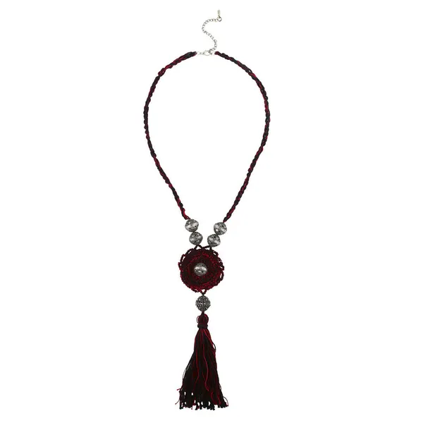 Black_And_Red_Crochet_Wool_Flower_Tassel_Choker_Necklace_For_Women