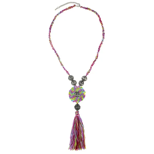 Multicolor_Crochet_Wool_Flower_Tassel_Choker_Necklace_For_Women