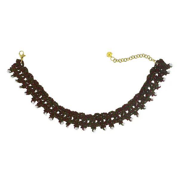 Brown_Crochet_Wool_White_Bead_Choker_Necklace_For_Women
