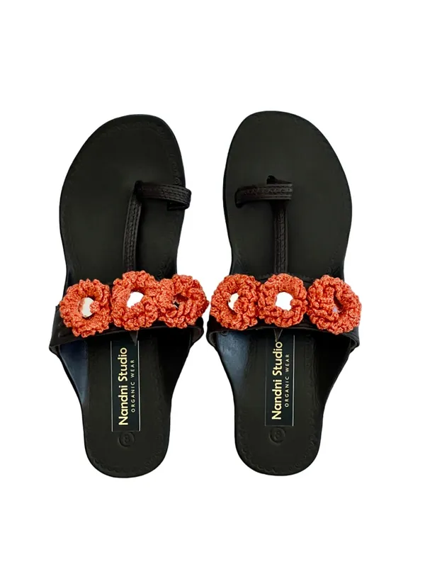 Black_Synthetic_Crochet_Flower_Kolhapuri_Slippers_For_Women