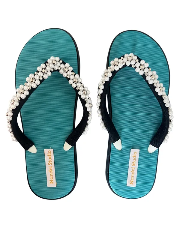 Blue_Bead_Flip_Flops_for_Women