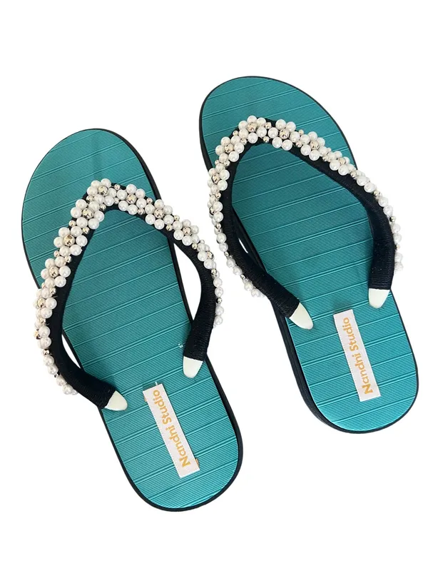 Blue_Bead_Flip_Flops_for_Women