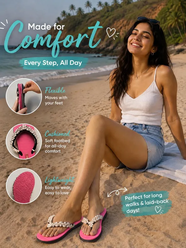 Pink_Bead_Flip_Flops_For_Women