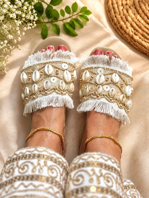 Women’s_Shell_&_Beaded_Embellished_Open_Toe_Slides