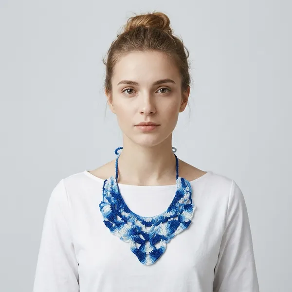 Blue_Crochet_Wool_Multishade_Necklace_For_Women