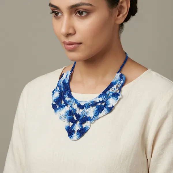 Blue_Crochet_Wool_Multishade_Necklace_For_Women