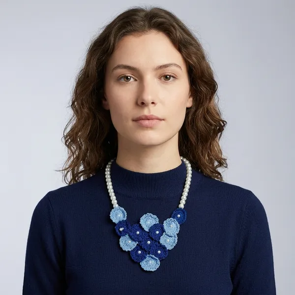 Blue_Crochet_Wool_Small_Flower_Pearl_Necklace_For_Women