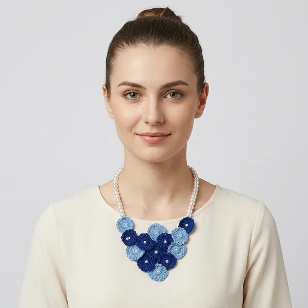 Blue_Crochet_Wool_Small_Flower_Pearl_Necklace_For_Women