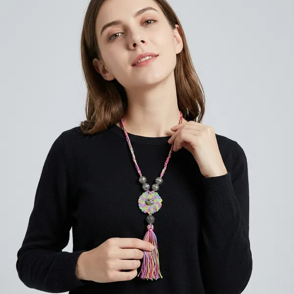 Multicolor_Crochet_Wool_Flower_Tassel_Choker_Necklace_For_Women