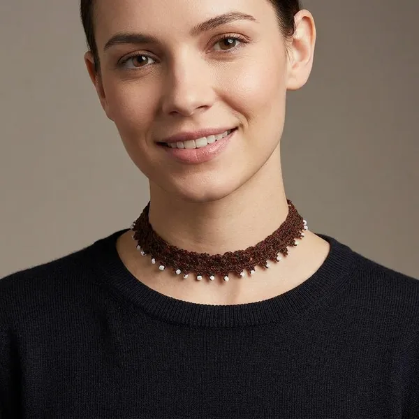 Brown_Crochet_Wool_White_Bead_Choker_Necklace_For_Women