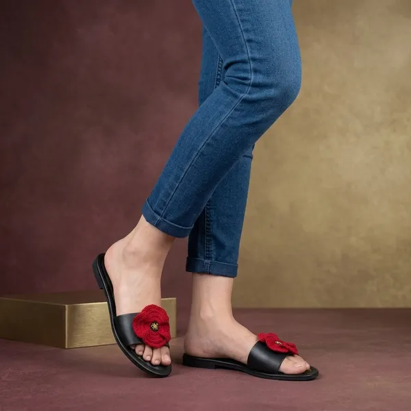 Black_Synthetic_Slip_On_Crochet_Poppy_Flats_For_Women