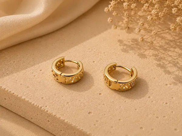 Luxe_Script_Earrings_18k_Gold_Plated